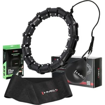 Masážní přístroj Masážní Hula Hoop se závažím HMS HHW11, bederní pásu HMS BR163 PLUS SIZE, černá