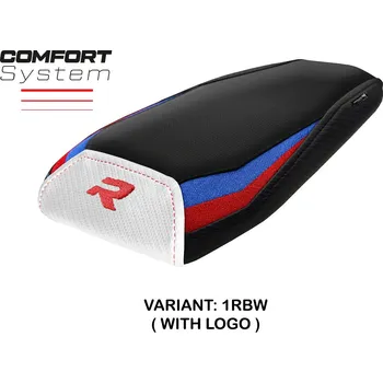 Moto sedlo TPZ Italia potah sedla spolujezdce BMW M 1000 R (22-24) Tayma Comfort model potah sedla: s logem 1RBW (red-blue-white)