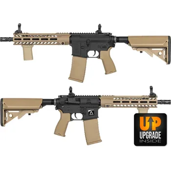 Airsoftová zbraň E&C CQB Machine MOD-1 UPGRADE, Kestrel ECU, 2 zásobníky - černá/TAN