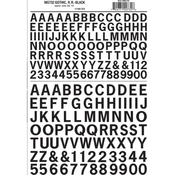 Modelová železnice propisot písmena Gothic R.R. černá Woodland Scenics MG732