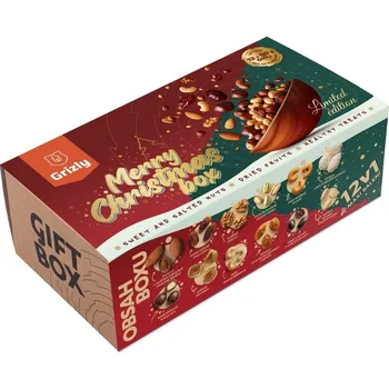 Dárkový potravinový koš Grizly Merry Christmas box 600 g