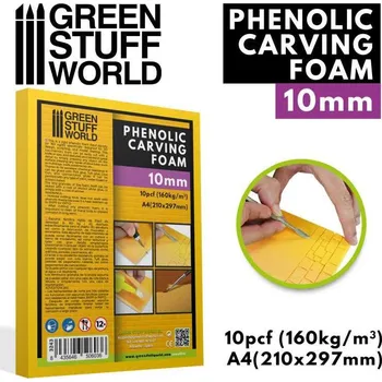 Plastikový model Phenolic Carving Foam – fenolická pěna 10mm, formát A4 (1 ks)