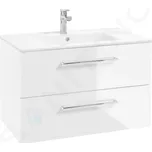 kielle 50018S80 - Skříňka včetně umyvadla;80x50x46 cm; 2 zásuvky; lesklá bílá