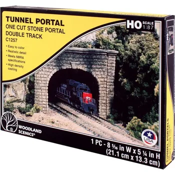 Modelová železnice tunelový portál kamenný dvojkolejný Woodland Scenics C1257