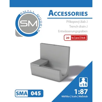 Modelová železnice příkopový žlab J (20 ks) sma 045