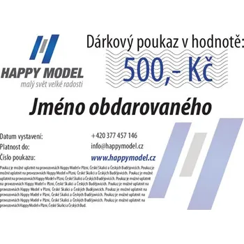 Modelová železnice Dárkový poukaz 500,-Kč Happy Model 500