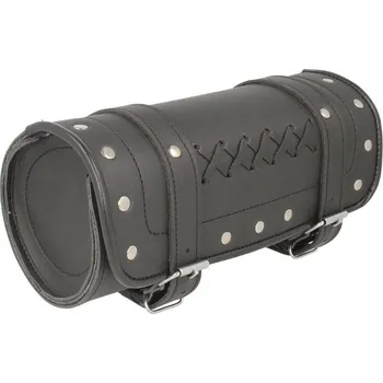 Zavazadlo na motocykl Kožená moto rolka se zdobením prošíváním