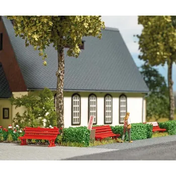 set pozor natřená lavička H0 Busch 7979