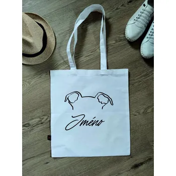 Nákupní taška Dodík látková taška Pes uši 16, 38x42cm