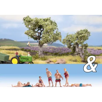 Modelová železnice koupající se postavy a olivovníky - doprodej Noch 94001