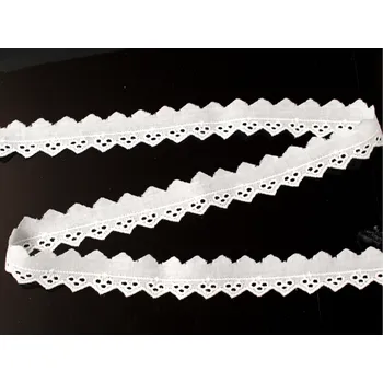 Krajka Snový svět Vyšívaná krajka bavlněná bílá TK0076-19mm