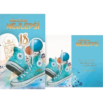 Blahopřání otočné 15-20 let - modré tenisky