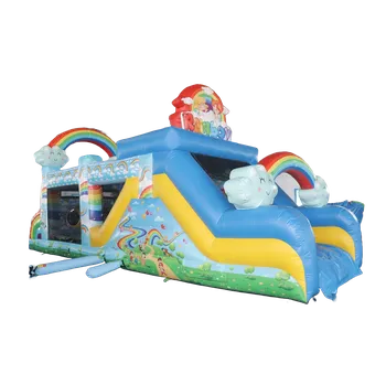 Skákací hrad Nafukovací atrakce opičí dráha | Duha - Rainbow | Se skluzavkou | TOP provedení | Česká certifikace