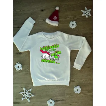 Dámská mikina Dámská mikina Vánoce Sob a krtek Barva skladem: Bílá, Velikost: S