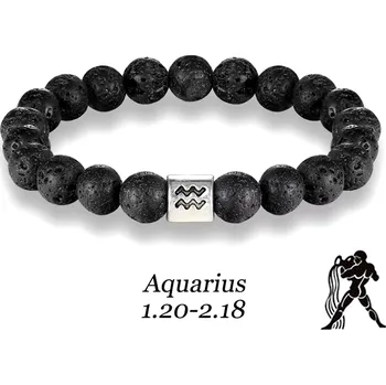 Náramek B-TOP Náramek z lávových kamenů s korálkem se znamením zvěrokruhu znamení: Vodnář (21.1.- 20.2.) &nbsp; &nbsp; &nbsp; &nbsp; &nbsp; &nbsp; &nbsp; &nbsp;