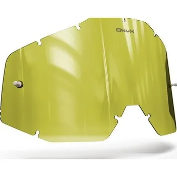 Motocyklové brýle náhradní plexi pro brýle 100% pro brýle 100% Racecraft/Accuri/Strata, ONYX LENSES Hi-Vis žluté s polarizací