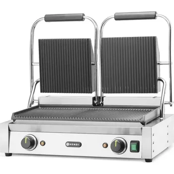 Hendi kontaktní gril - double, vroubkovaný, 570x395x(H)510mm