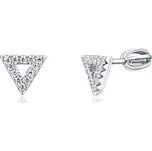 Stříbrné náušnice trojúhelník se zirkony STNAU1592F