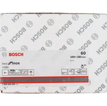 Brusný papír 5x Brusný návlek - brusivo pro satinační brusky Bosch Best for Inox Y580 90mm, zr. 60 (2608608Z80)