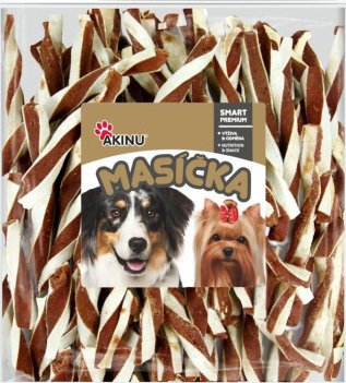 Akinu MASÍČKA Jehněčí twister pamlsek pro psy 300g