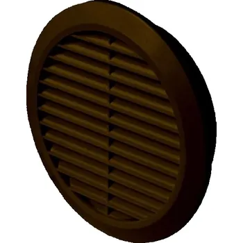 Větrací mřížka UNITRADE HK Mřížka větrací plastová se sítí proti hmyzu hnědá Ø 150 mm