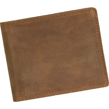 Peněženka Broušená hnědá pánská kožená peněženka bez loga