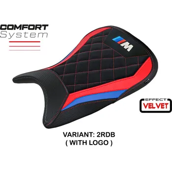Motodíl TPZ Italia potah sedla BMW M 1000 R (22-24) Letur Velvet Comfort model potah sedla: s logem 2RDB (red-blue)