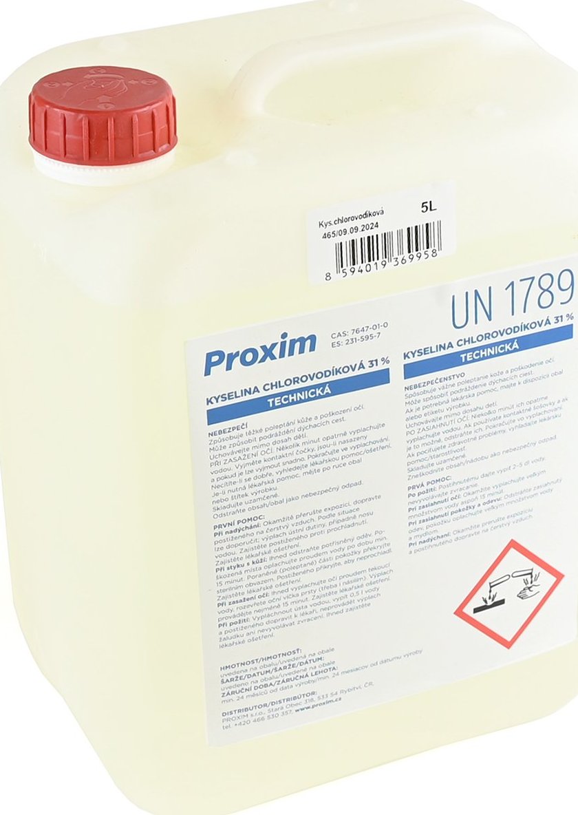 Kyselina chlorovodíková solná 31% - 5l