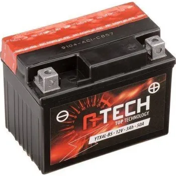 Elektroinstalace pro motocykl Motobaterie A-tech 12V, YTX4L-BS, 3Ah, 50A, bezúdržbová MF AGM 114x71x86, (včetně balení elektrolytu) SUZUKI UF 50 ESTILETE rok 00-01