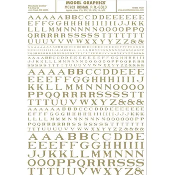 Modelová železnice propisot písmena Roman R.R. zlatá Woodland Scenics MG703