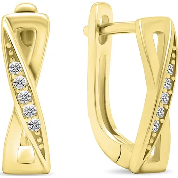 Náušnice Brilio Silver Krásné pozlacené náušnice se zirkony EA462Y + 2 měsíce na vrácení zboží