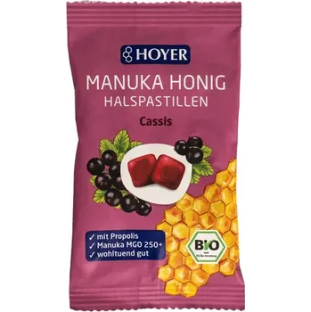 Fitness strava Hoyer Pastilky manuka med a černý rybíz 30 g bio