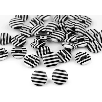 Knoflík Knoflík pruhovaný 12,7 mm, černý