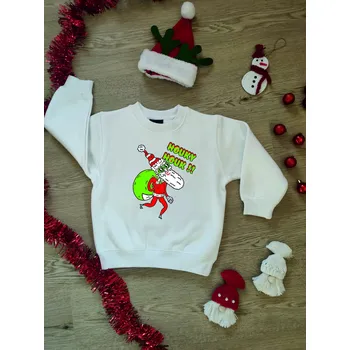 Chlapecká mikina Dětská mikina Vánoce Vyhoukanej Santa Barva skladem: Bílá, Velikost: XS