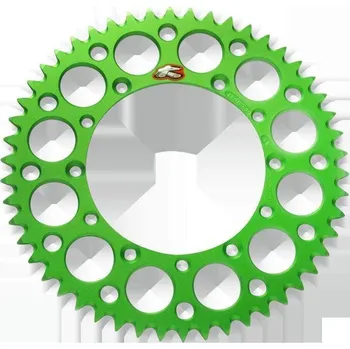 Řetězová sada pro motocykl RENTHAL Zadní kolečko (rozeta) ULTRALIGHT 489 49 hliníková, barva zelená KAWASAKI KX/KXF (JTR460,49) (48949)