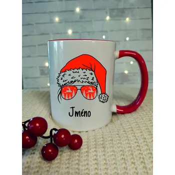 Dodík vánoční hrnek Santa s brejlema se jménem 330ml