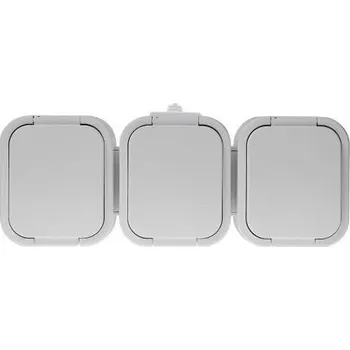 Elektrická zásuvka NT-316 B2 zásuvka trojnásobná 3x2p+Z 16A/250V s víčkem IP44 bílá ABEX 9002115