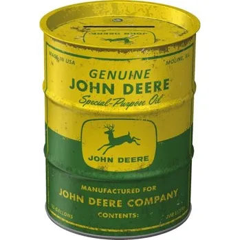 Pokladnička Postershop Plechová kasička barel: John Deere Special Purpose Oil