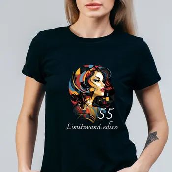 Dámské tričko - Limitovaná edice s motivem kočky a vlastním věkem Barva: Černá, Velikost: 2XL