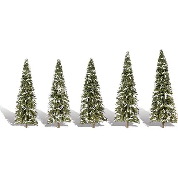 Modelová železnice zasněžené jehličnaté stromy malé 5 ks Woodland Scenics TR3567