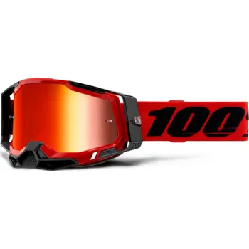 Motocyklové brýle 100% MX brýle RACECRAFT 2 brýle červené, zrcadlové červené plexi