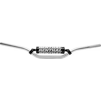 RENTHAL řídítka 7/8 CALA 22mm MX HANDLEBAR SILVER CR HIGH/RICKY JOHNSON PADDED, barva stříbrná s hrazdou HONDA XR650L rok 93-22