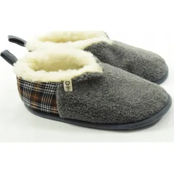 Pánské pantofle Woolnil kotníkové bačkory z ovčí vlny Merino Šedá 44