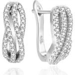 Agato Elegantní stříbrné náušnice se zirkony AGT-E075FW + 2 měsíce na vrácení zboží