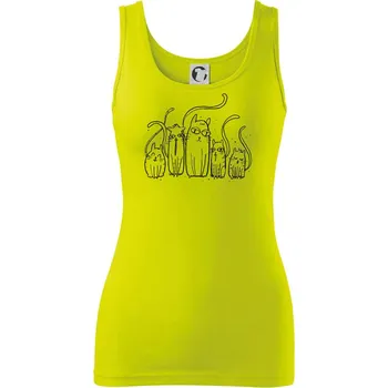 Dámské oblečení Kočičí rodina - Dámské tílko - M ( Limetková )
