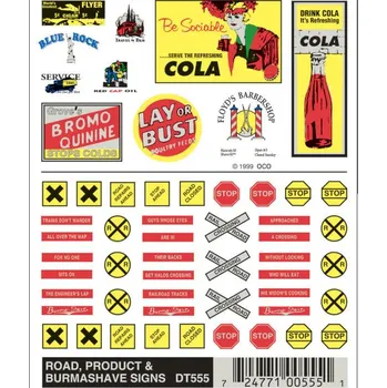 Modelová železnice propisot reklamní cedule a dopravní značení Woodland Scenics DT555