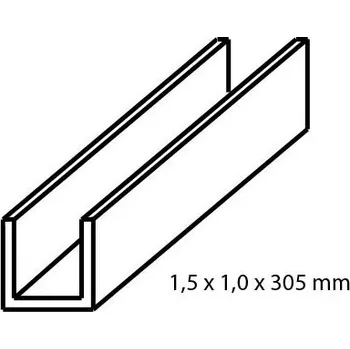 mosazný profil U 1,5 x 1 mm délka 305 mm Albion Alloys cc1
