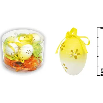 Velikonoční dekorace Vajíčka duhové dírky 4cm/12ks tuba S32510