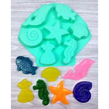 Forma na odlévání Silikonová forma na výrobu mýdla – mořští živočichové velká
