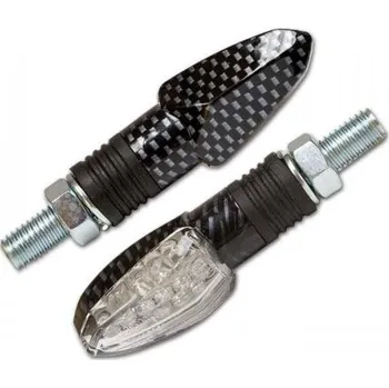 Osvětlení pro motocykl LED blinkry LIZZARD na motorku, čiré sklo, karbonové blinkry, M8